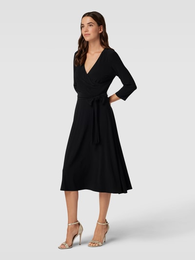 Lauren Ralph Lauren Knielanges Kleid mit V-Ausschnitt Modell 'CARLYNA' Black 1