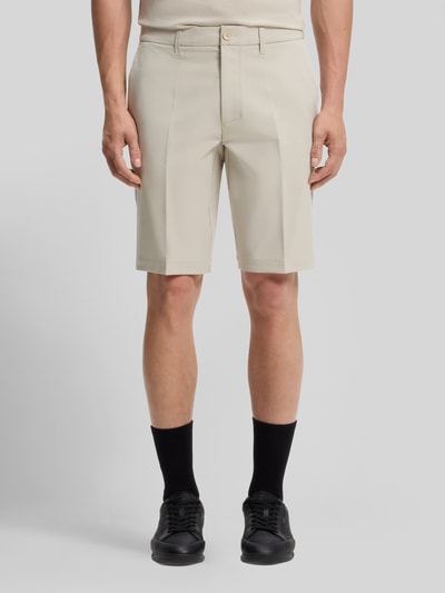 BOSS Green Slim Fit Chinoshorts mit Bügelfalten Beige 4
