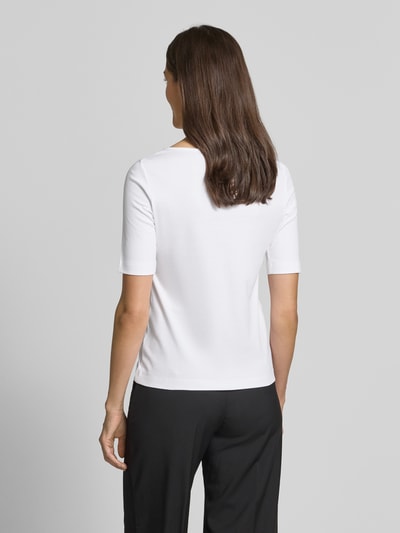 Christian Berg Woman T-shirt z obszyciem ozdobnymi kamieniami i okrągłym dekoltem Biały 5