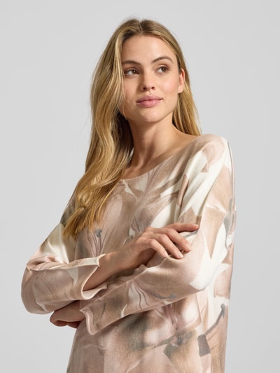 ZABAIONE Bluzka z mieszanki wiskozy z długim rękawem i okrągłym dekoltem Szarobrązowy 3