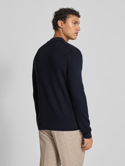 OLYMP Level Five Gebreide pullover met kentkraag Marineblauw - 5