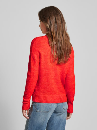 ICHI Gebreide pullover met opstaande kraag, model 'Kamara' Rood - 5