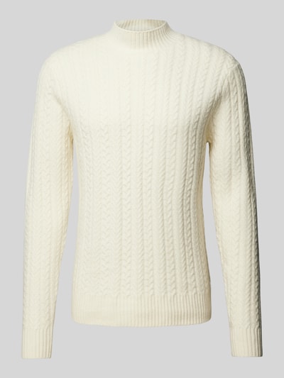 Drykorn Strickpullover mit gerippten Abschlüssen Modell 'Zayn' Offwhite 2