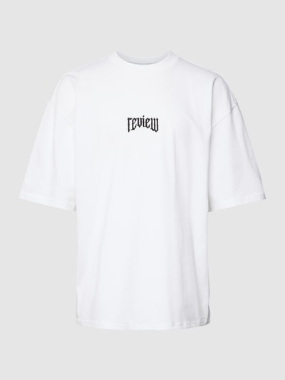 REVIEW Oversized T-Shirt mit ANGEL Logo Print Weiss 2