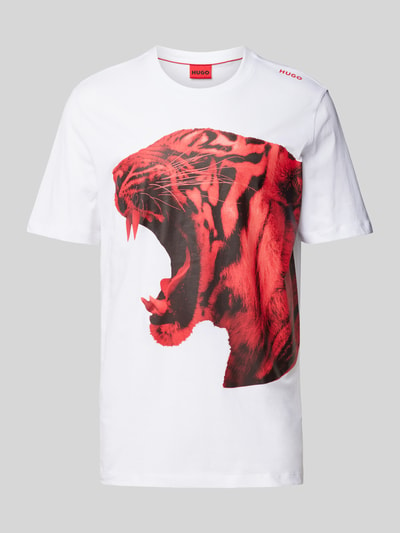 HUGO T-shirt met motiefprint Wit - 2