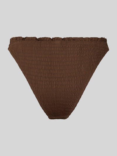 Produktfoto, brauner Bikini-Slip mit Strukturmuster, Wellensaum, Regular-Fit, Material-Mix mit Stretch-Anteil, Modell 'SKIN LOBSTER' von Neo Noir
