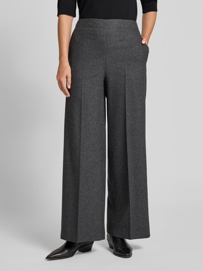 Stefanel Spodnie z szeroką nogawką w kant Średnioszary 4