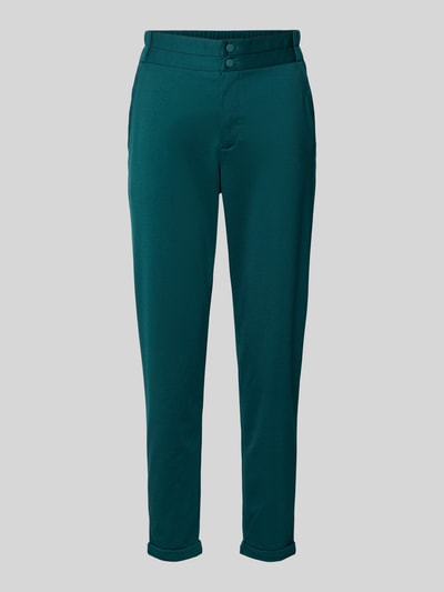 FREE/QUENT Slim fit stoffen broek met vaste omslag aan de pijpen, model 'NANNI' Donkergroen - 2