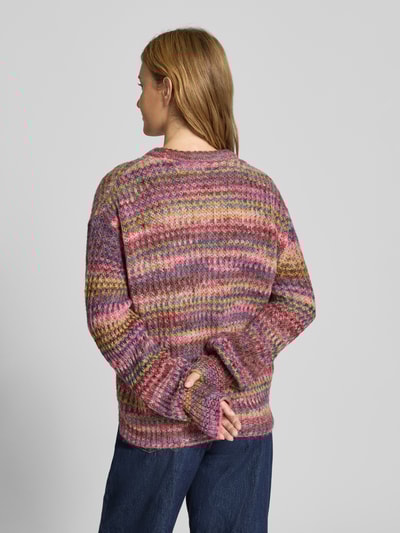 JJXX Strickpullover mit Rundhalsausschnitt Modell 'SIMONE SPACE DYE' Pink 5