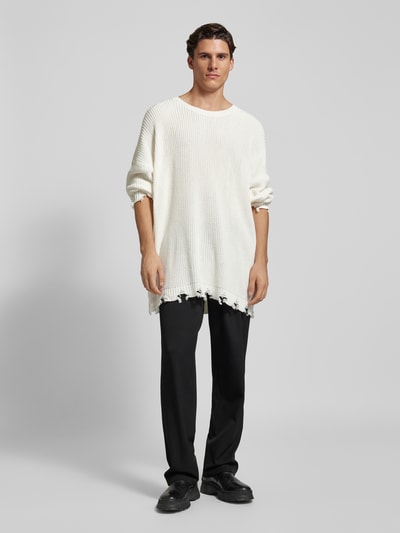 CARLO COLUCCI Strickpullover im Destroyed-Look Offwhite 1