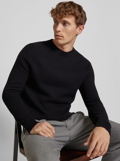 SELECTED HOMME Strickpullover mit Rundhalsausschnitt Modell 'DANE' Black 3