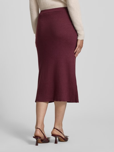 Vila Spódnica z dzianiny o długości do kolan z elastycznym pasem model ‘COMFY’ Śliwkowy 5