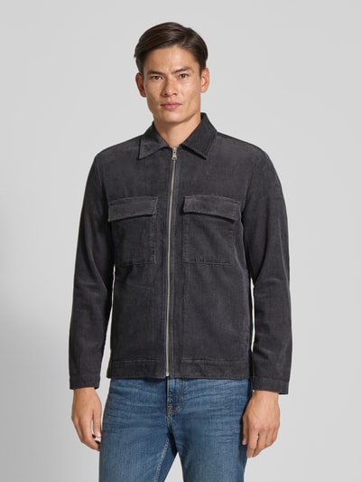 Marc O'Polo Regular Fit Hemdjacke aus reiner Baumwolle Anthrazit 4