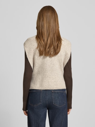 mbyM Kamizelka o kroju relaxed fit z imitacji dzianiny model ‘Tristiana’ Szarobrązowy 5