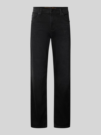 Produktfoto, Comfort Fit Jeans mit Eingrifftaschen von Christian Berg Men in Schwarz, Baumwoll-Mix mit Stretch-Anteil, Knopf- und Reißverschluss