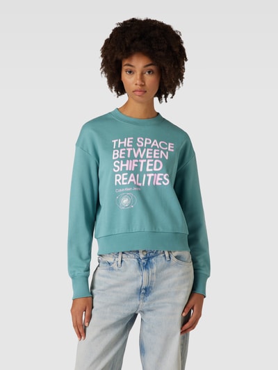 Calvin Klein Jeans Sweatshirt mit Statement-Print Modell 'FUTURE FADE' Schilf 4