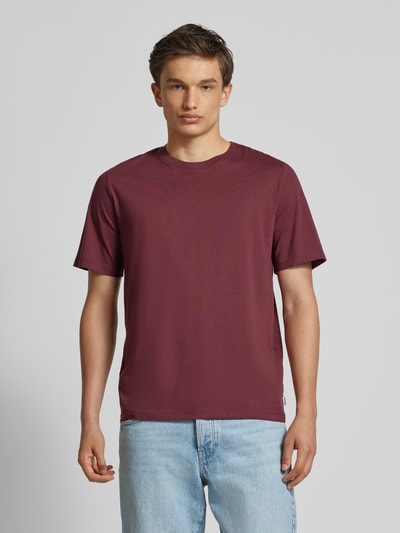 Jack & Jones T-shirt met labeldetail, model 'ORGANIC' Bordeaux - 4