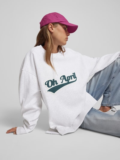 OH APRIL Oversized Sweatshirt aus Baumwoll-Mix Hellgrau 3