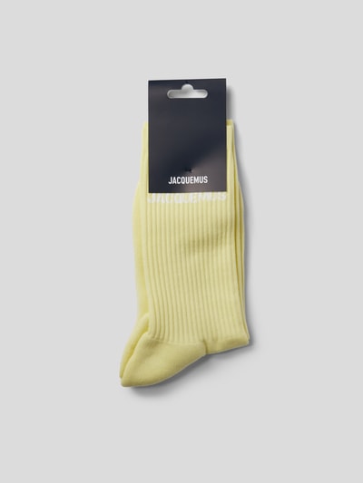 Jacquemus Socken mit Label-Print Hellgelb 3