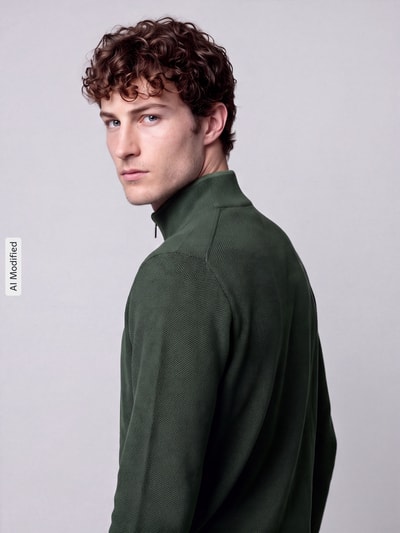 Polo Ralph Lauren Pullover mit Half Zip Troyerkragen Dunkelgruen 3