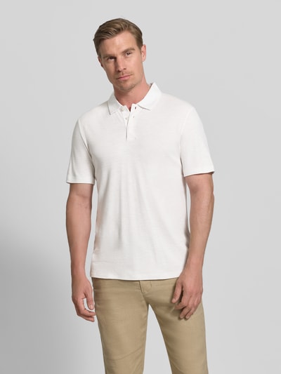 HUGO Slim Fit Poloshirt aus Lyocell-Leinen-Mix Modell 'DULINEN' Offwhite 4