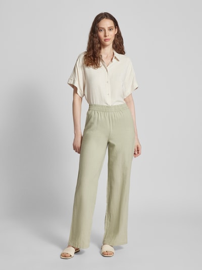 B.Young Leinenhose in unifarbenem Design Khaki 1