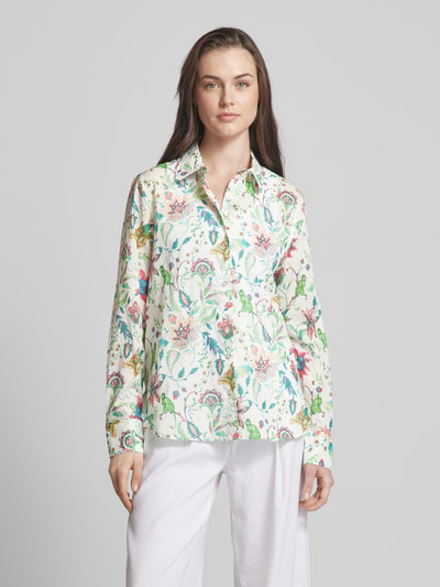 Christian Berg Woman Bluse mit Allover-Print Offwhite 4