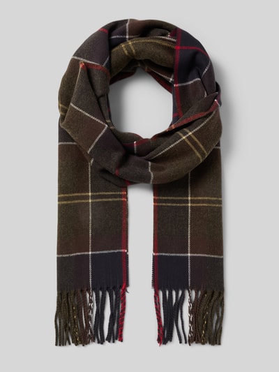 Barbour Sjaal met franjes Olijfgroen - 1