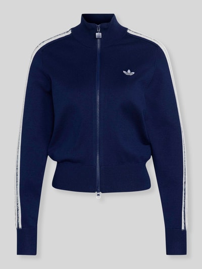 adidas Originals Slim Fit Strickjacke aus Viskose-Mix mit Logo-Stitching Dunkelblau 2