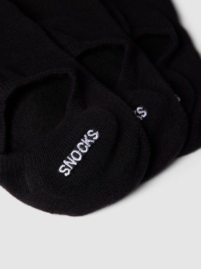 Snocks Socken in unifarbenem Design Modell 'Invisible' im 3er-Pack Black 2