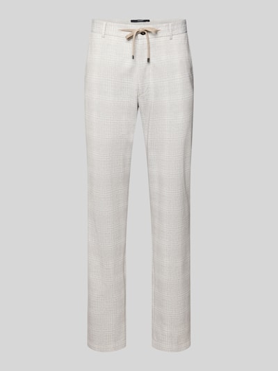 Produktfoto, Hose mit Tunnelzug Modell 'Sake' von JOOP! Collection im Regular-Fit aus Material-Mix mit Baumwoll-Anteil, helle Karostruktur