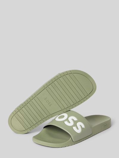 BOSS Slippers met labelprint, model 'Aryeh' Lindegroen - 4