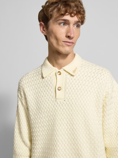 BLKVIS Strickpullover mit Polokragen Modell 'Script' Offwhite 3