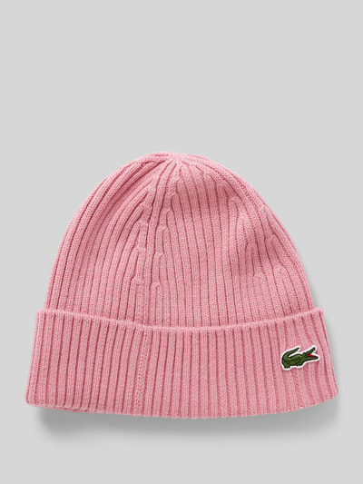 Lacoste Czapka beanie z imitacji dzianiny Różowy 1