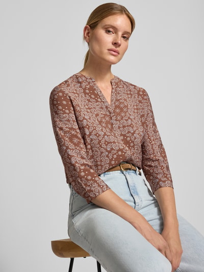 s.Oliver RED LABEL Relaxed Fit Kurzarmbluse aus Viskose-Mix Mittelbraun 3