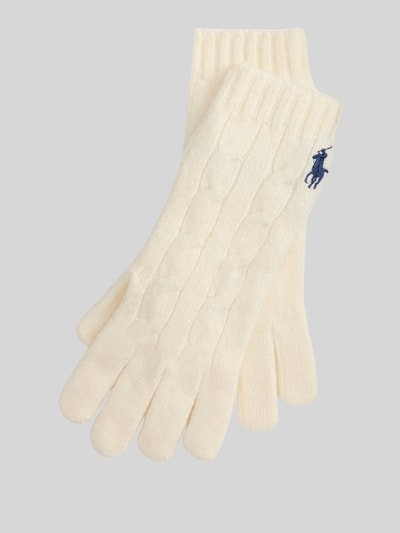 Polo Ralph Lauren Handschuhe aus Woll-Mix mit Logo-Stitching Offwhite 2