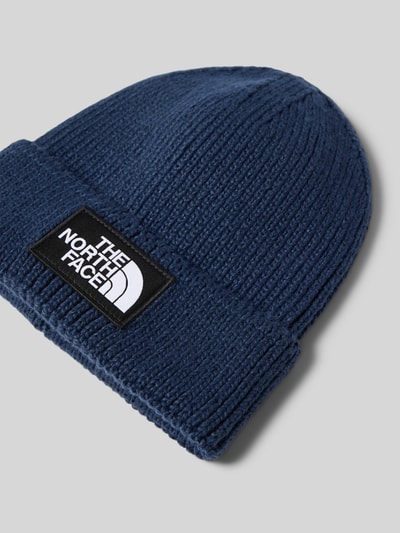 The North Face Beanie in gebreide look met logopatch, model 'Box' Marineblauw - 2