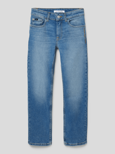 Calvin Klein Jeans Straight Fit Jeans mit Label-Stitching Blau 1