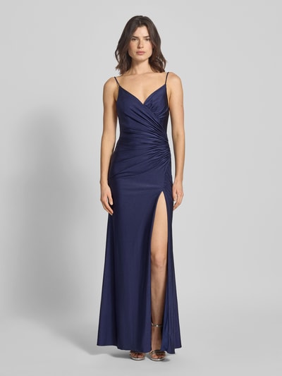 Mascara Abendkleid mit Raffungen Dunkelblau 4