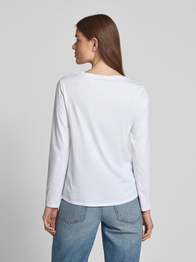 Marc O'Polo Longsleeve aus Baumwolle mit Logo-Detail Weiss 5