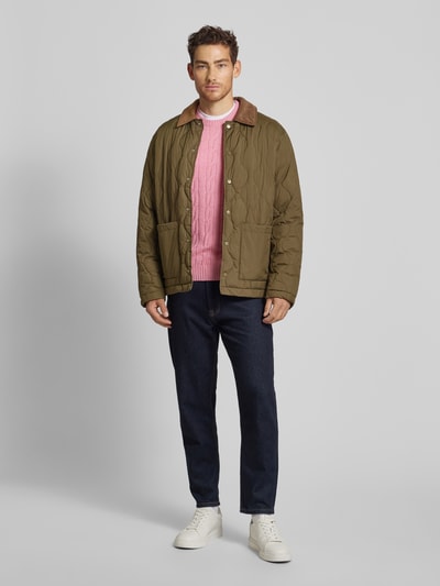 Jack & Jones Premium Kurtka pikowana z listwą na zatrzaski model ‘LUCA’ Oliwkowy 1