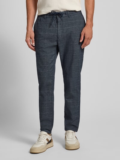 MCNEAL Tapered Fit Stoffhose aus Baumwoll-Mix mit Tunnelzug Marine 4