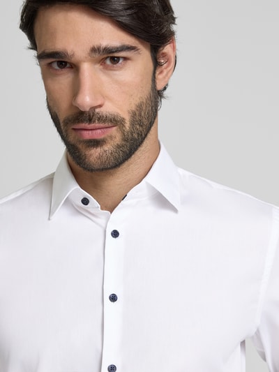 Jake*s Slim Fit Business-Hemd mit Knopfleiste Weiss 3