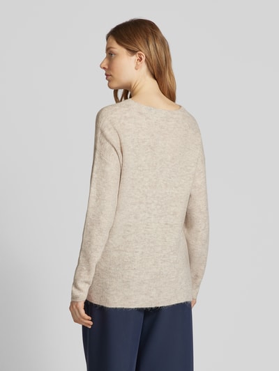 Vero Moda Regular Fit Strickpullover in Melange Modell 'CREWLEFILLE' Ecru Melange 5