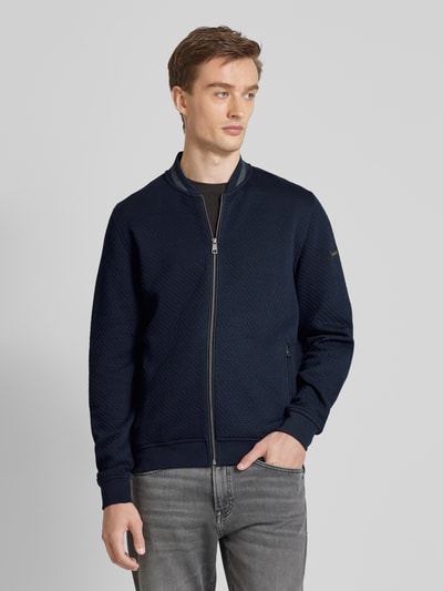 bugatti Sweatjacke mit Strukturmuster Marine 4