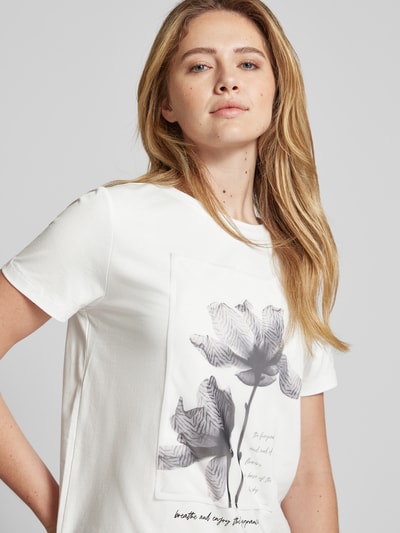 comma T-Shirt mit Motiv-Print Weiss 3