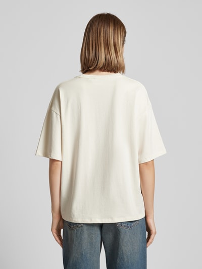 TheJoggConcept Oversized T-Shirt mit Label-Print Modell 'SIMONA' Ecru 5