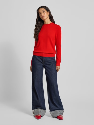 Jake*s Casual Gebreide pullover van kasjmier met ronde hals Kersenrood - 1