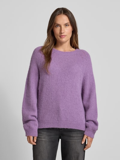 Drykorn Sweter z dzianiny z mieszanki wełny z alpaki model ‘PEMIRI’ Jasnofioletowy 4
