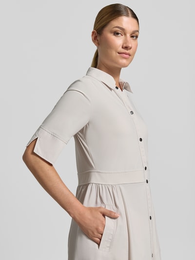 Marc Cain midi-jurk met platte kraag Zand - 3